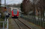 Nach dem der Zug nun den Bahnsteig verlassen hat strebt er dem Bahnhof Oberbruch entgegen.