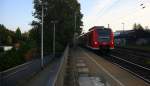 Ein RE4 von Lindern-Aachen-Hbf kommt die Kohlscheider-Rampe hoch aus Richtung Herzogenrath und fährt durch Kohlscheid in Richtung Richterich,Laurensberg,Aachen-West.