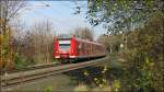 Die Rhein Niers Bahn (RB33) im Gleisbogen bei Rimburg auf der Kbs 485 unterwegs nach Aachen.Szenario vom 22.Nov.2014.