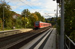 Einfahrt einer S1 nach Homburg/Saar Hbf in Neckargerach am Nachmittag des 15.10.2016