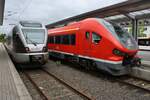 826 102-6 trifft am 22.06.2021 als RB91 (RB89605)  Ruhr-Sieg-Bahn  nach Hagen Hauptbahnhof in Iserlohn auf 632 109-4 als RB53 (RB14928)  Ardey-Bahn  nach Dortmund Hauptbahnhof. 