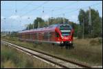 427 002 aus Sassnitz nach Rostock Hbf beim durchfahren des Hp Bentwisch am 28.09.08