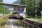 ET 133 nach Berchtesgaden am 21.06.2012 bei der Einfahrt in Bischhofswiesen.