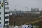 Ein RE13 Zug bestehend aus einem ET6.XX und 7.XX der Eurobahn bei der Einfahrt in den Hbf Mönchengladbach am Samstagmittag den 14.12.2013 bei sehr trüben Wetter.