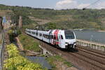 429 604 von  SÜWEX  war am 4. Mai 2022 bei Oberwesel in Richtung Frankfurt unterwegs.