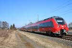 DB Regio Mittelhessenexpress Bombardier Talent2 442 280 (Hamsterbacke) am 24.02.18 bei Karben (Wetterau)