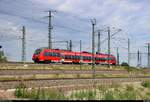 442 603 (Bombardier Talent 2) der S-Bahn Mitteldeutschland (DB Regio Südost) als S 37743 (S7) von Halle-Nietleben nach Halle(Saale)Hbf Gl. 13a fährt in Halle (Saale), Karl-von-Thielen-Straße, auf der Ostumfahrung für den Güterverkehr.
[26.6.2018 | 15:11 Uhr]