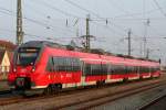 In der untergehenden Abendsonne stand 442 846-2 als S1 von Rostock Hbf nach Warnemnde im Rostocker Hbf.06.03.2014