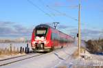 442 349 bei bestem Wetter fährt die S3 am 29.12.14 ihren nächstem Halt in Kavelstorf entgegen.