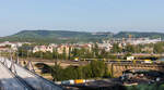 5-teiliger Flirt von GoAhead Baden-Württemberg am 25.08.2021 auf der Neckarbrücke in Stuttgart-Bad Cannstatt.