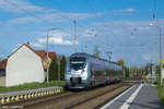 9442 120 als RB75 nach Lutherstadt Eisleben bei der Einfahrt in Amsdorf, 29.4.17