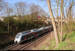 9442 ??? (Bombardier Talent 2) von Abellio Rail Mitteldeutschland als RB 74773 (RB75) von Lutherstadt Eisleben nach Halle(Saale)Hbf fährt in Halle Südstadt auf der Bahnstrecke