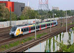 9442 103 (Bombardier Talent 2) von Abellio Rail Mitteldeutschland mit Seitenwerbung als RE 74722 (RE19) von Halle(Saale)Hbf Gl.