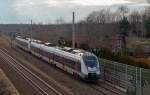 9442 120 passiert am 14.02.16 Holzweißig und wird in Kürze ihren Endbahnhof Bitterfeld erreichen.