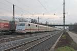 Durchfahrt von 401 573-1  Basel  am 11.12.2016, dem ersten Tag des neuen Fahrplanes, in Müllheim (Baden), als dieser auf dem Weg von der Schweiz nach Norddeutschland war.