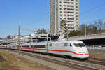 ICE 401 588-9 fährt Richtung Bahnhof SBB. Die Aufnahme stammt vom 17.02.2019.