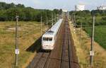 DB 401 001 | Tz Name Gießen | ICE 1044 | Anklam Höhe Brücke Lilienthalring | Juli 2023