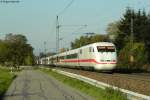 Tz 180 (401 080-7)  Castrop-Rauxel  als ICE 277 (Berlin-Interlaken) bei Rastatt-Niederbhl kurz vor dem Abzweig Rastatt-Sd.