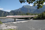 ICE1 von Frankfurt nach Chur am 16.08.16 auf der Rheinbrücke bei Bad Ragaz