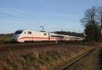 402 036 als ICE 588 (Mnchen Hbf–Hamburg-Altona) am 24.02.2014 zwischen Bienenbttel und Deutsch Evern
