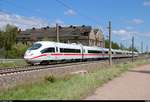 403 518 (Tz 318  Münster (Westf.) ) als ICE 1005 (Linie 29) von Berlin Gesundbrunnen nach München Hbf fährt in Hohenthurm auf der Bahnstrecke Berlin–Halle (KBS 250).