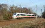 Der als ICE 1005 verkehrende Triebzug der BR 403 war am 19.01.19 unterwegs von Berlin nach München.