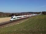 Der 403 054 als ICE nach München am 15.03.2020 unterwegs bei Reichertshausen.