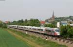 403 017-7  Recklinghausen  und 403 054-0  Frauen Fuball WM 2011  als ICE 208 (Basel SBB-Dortmund Hbf) bei Teningen 7.5.11