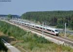 Doppeleinheit des ICE 3 als ICE 624 bzw. ICE 924 von Mnchen Hbf nach Dortmund Hbf / Mnster bei Allersberg (Rothsee), 10.09.2012