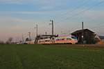 Durchfahrt am 29.03.2014 von 403 558-0  St.Ingbert  zusammen mit 403 522-6  Solingen  als ICE 109 (Dortmund Hbf - Basel SBB) im Hp Auggen seinem Ziel entgegen.