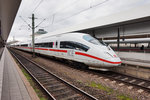 406 080-2 hält am 28.3.2016 als ICE 9555 (Paris Est - Saarbrücken Hbf - Frankfurt (Main) Hbf) in Mannheim Hbf.