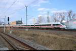 Nachschuss auf 415 503 (Tz 1503  Altenbeken ) und 411 206-6 (Tz 1102  Neubrandenburg ) als ICE 1556 (Linie 50) von Dresden Hbf nach Wiesbaden Hbf, die am Hp Leipzig Nord auf der Neubaustrecke