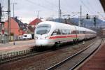 Ein ICE-T der BR 411 erreicht aus Richtung Frankfurt(M) kommend am 20.03.10 den Bahnhof Eisenach.