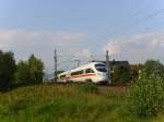 Eine ICE-T ist am 10. September 2010 auf der Frankenwaldbahn bei Stockheim (Oberfranken) unterwegs.