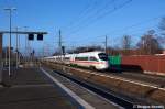 411 562-2  Vaihingen an der Enz  als ICE 1533 von Kln Hbf nach Berlin Ostbahnhof & 411 528-3  Reutlingen  als ICE 1543 von Kln Hbf nach Berlin Ostbahnhof in Rathenow. 20.02.2012