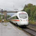 Auch die ICE-T blieben am 27.08.2011 nicht davor verschont, ber die NSS zwischen Kassel und Gttingen via Eichenberg umgeleitet zu werden, was fr den Eichenberg-Besucher ein ungewohntes Bild
