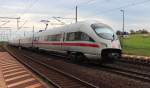 415 005-8  Marburg  und 411 004-5  Arnstadt  durcheilen am 10.10.2014 mit dem ICE 1640 nach Frankfurt(M) Flughafen Fernbf durch Seebergen.