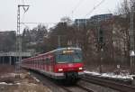 420 463-2 als S6 nach Weil der Stadt am 23. Januar 2010 in Stuttgart-Feuerbach.
