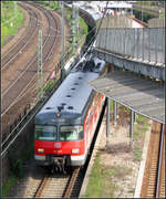 Am Stuttgarter Nordbahnhof -    Ein S-Bahntriebzug der Baureihe 420 am Stuttgarter Nordbahnhof.