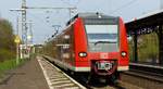 Eine RB58 nach Frankfurt Süd erreicht den Bahnhof Frankfurt-Mainkur. Aufgenommen am 1.4.2017 15:53