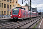 425 304-3 von DB Regio Baden-Württemberg, ersatzweise für noch nicht einsatzbereite Bombardier Talent 2 der Abellio Rail Baden-Württemberg GmbH, als RB 19329 (RB18) von Osterburken nach Stuttgart Hbf verlässt mit 20 Minuten Verspätung den Bahnhof Ludwigsburg auf Gleis 4.
[11.3.2020 | 18:25 Uhr]