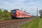 425 107 wurde am 01.05.23 nach Magdeburg überführt, hier rollt der Quietschie durch Greppin Richtung Dessau.