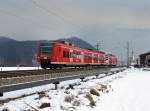 Der 425 626 als RB nach Rosenheim am 04.02.2012 unterwegs bei Niederaudorf.