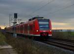425 537-8 mit RE 8 Zug bei Gubberath in Richtung Koblenz unterwegs. Montag den 3.2.2014