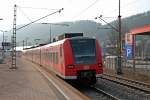 Nachschuss auf 425 810-9 als RE 19045 (Stuttgart Hbf - Rottweil) am 06.03.2014 bei der Ausfahrt in Horb.