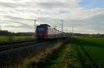 Nachschuß auf einen RE8 nach Mönchengladbach bei Gierath.
Samstag den 9.1.2016