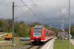 425 069 wurde vom Duisburger Flügelzug in Lindern abgekuppelt und setzte seine Fahrt nach Heinsberg fort.
