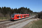 426 030 auf dem Weg nach Traunstein am 1. März 2021 bei Grabenstätt im Chiemgau.