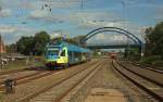 Einfahrt der Westfalenbahn ET 011 nach Bad Bentheim am 23.6.2014 in den Bahnhof Salzbergen.