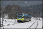 Westfalenbahn ET 009 fährt am 18.1.2017 um 13.26 Uhr als RB 72 nach Paderborn in Altenbeken ein.